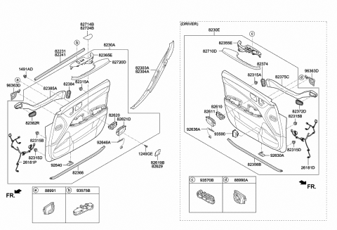 2014 Hyundai Equus Lamp Assembly-Door Inside Handle Mood,RH Diagram for 92646-3N000
