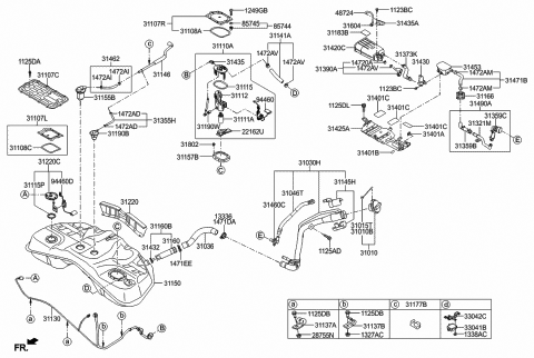 2015 Hyundai Equus Sensor-Fuel Pressure Diagram for 31435-3T000