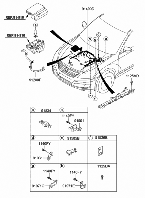 2014 Hyundai Equus Wiring Assembly-Control Diagram for 91413-3N030