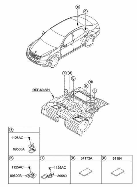 2014 Hyundai Equus Child Lower Anchor,Center Diagram for 89899-3M500-NYM