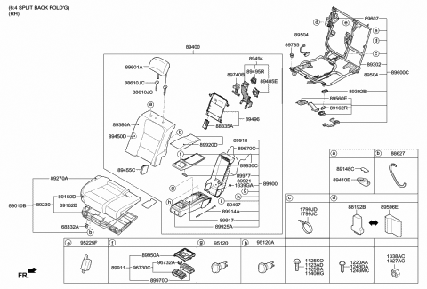 2014 Hyundai Equus Cushion Assembly-Rear Seat,RH Diagram for 89205-3NHA0-NVT