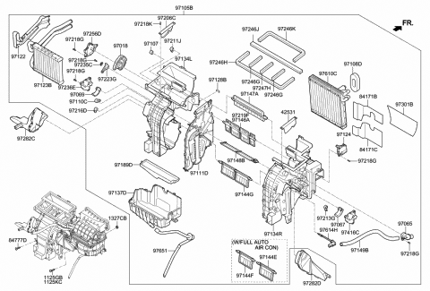 2014 Hyundai Elantra Heater & Evaporator Assembly Diagram for 97205-3XCF0