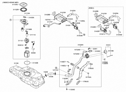 2014 Hyundai Elantra Pump Assembly-Fuel Diagram for 31111-3X520