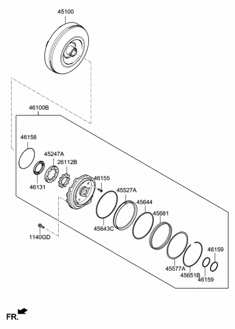 2014 Hyundai Elantra Oil Pump & TQ/Conv-Auto Diagram