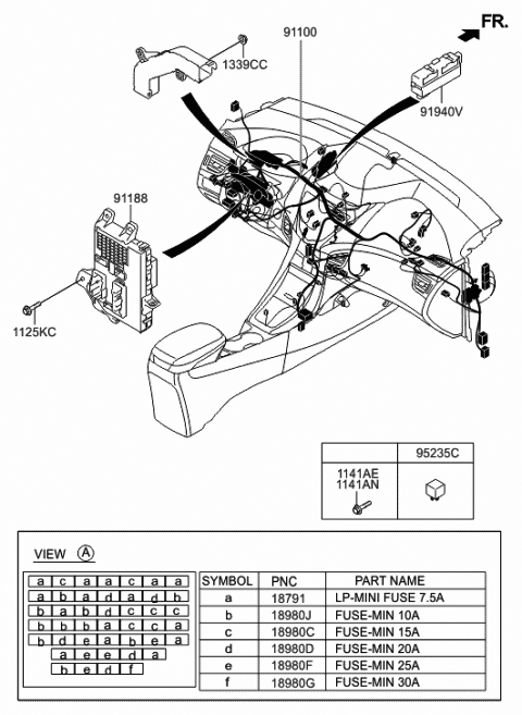 2014 Hyundai Elantra Wiring Assembly-Main Diagram for 91157-3X690