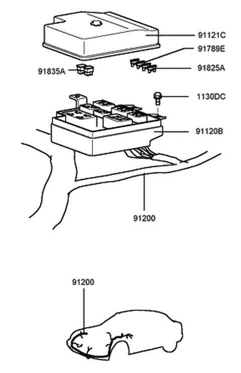 2000 Hyundai Sonata Wiring Assembly-Engine Diagram for 91200-38661