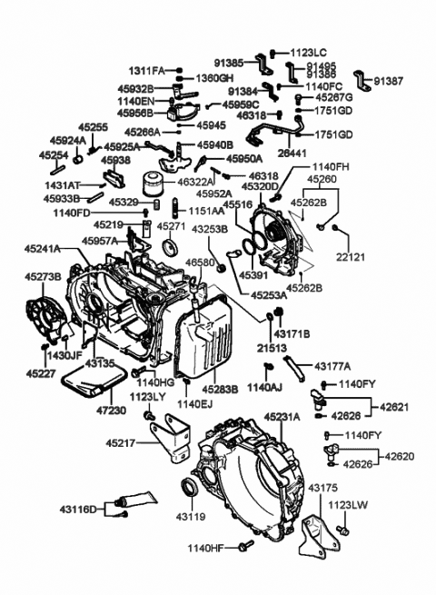 1999 Hyundai Sonata Bolt Diagram for 11234-10201