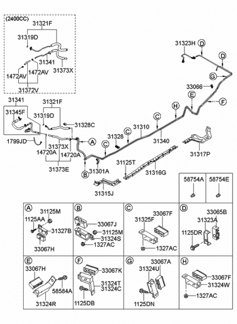 2006 Hyundai Sonata Clip-LPG Tube Diagram for 33065-3K900