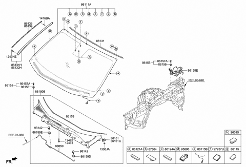 98630-3J000 Genuine Hyundai Windsheild Washer Nozzle Assembly