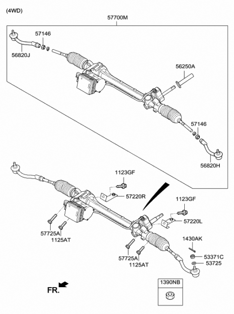 2015 Hyundai Genesis End Assembly-Tie Rod,RH Diagram for 56820-B1250