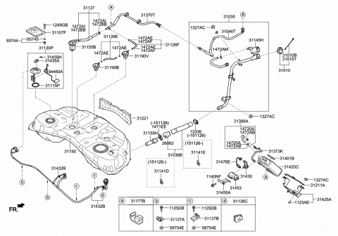 2014 Hyundai Genesis Cable Assembly Diagram for 31131-B1000