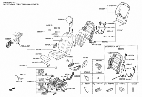 2016 Hyundai Genesis Housing-Front Seat Cushion Tilt Diagram for 88532-B1000