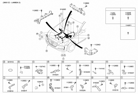2015 Hyundai Genesis Bracket-Wiring Mounting Diagram for 91931-B1220