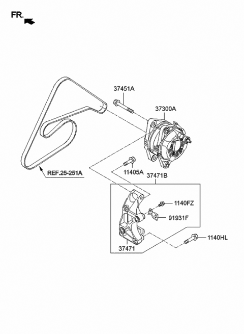 Genuine Hyundai 37330-25010 Generator Frame Assembly Front Genuine Hyundai 37330-25010 Generator Frame Assembly Front