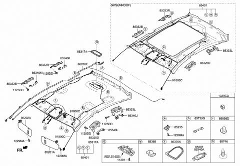 2015 Hyundai Genesis Plate-Room Lamp Mounting Diagram for 85314-B1500
