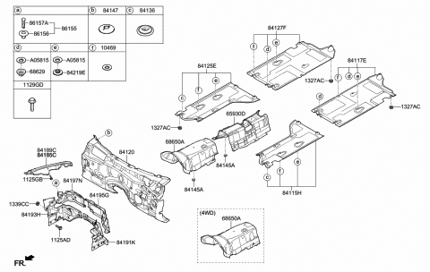 2015 Hyundai Genesis Pad Assembly-Isolation Dash Panel Diagram for 84120-B1000