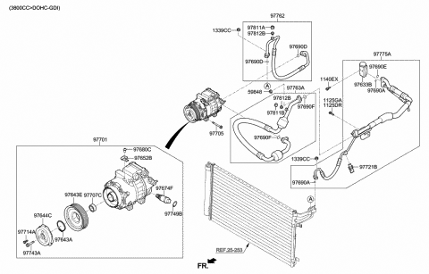 2014 Hyundai Genesis Tube Assembly-Suction & Liquid Diagram for 97775-B1000