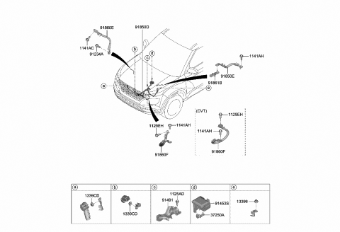 2021 Hyundai Venue Wiring Assembly-Eng Ground Diagram for 91861-F2040