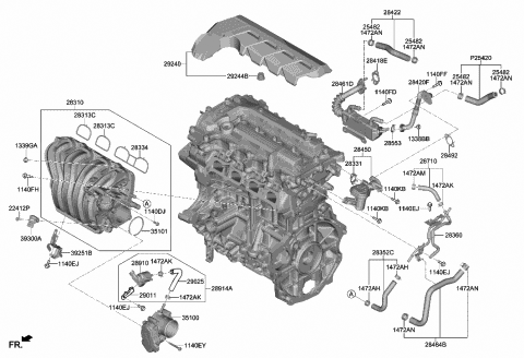 2020 Hyundai Venue Pipe Assembly-Vacuum Diagram for 28353-2M110