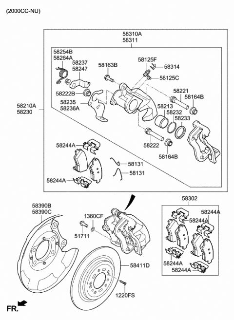 2018 Hyundai Elantra Brake Assembly-Rear Wheel,LH Diagram for 58210-G2300