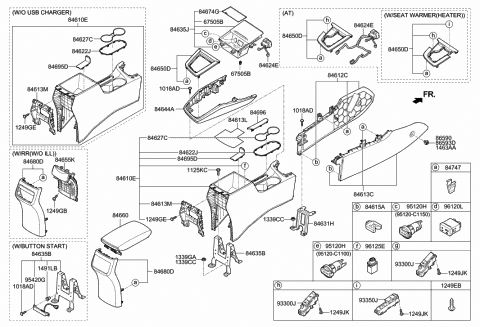 2016 Hyundai Elantra Decoration-Ring Console Diagram for 84622-F2900-VCS