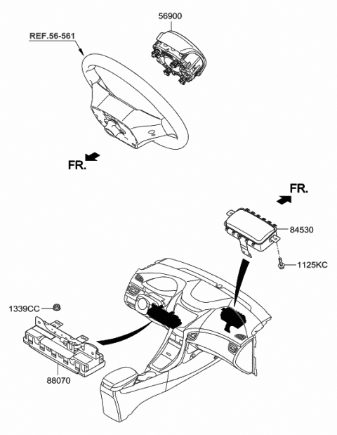 2016 Hyundai Elantra Module Assembly-Steering Wheel Air Bag Diagram for 56900-F2950-TRY