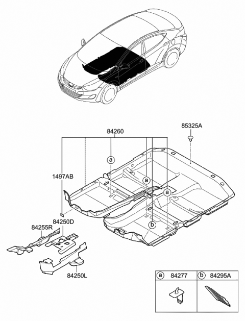 2017 Hyundai Elantra Cover-Foot Rest Diagram for 84268-F2060-TRY