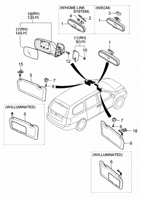 2006 Hyundai Entourage Cover-Sunvisor Pivot Mounting,RH Diagram for 85258-4D000-QW