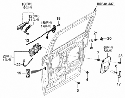 2006 Hyundai Entourage Remote Controller Assembly-Rear Door Diagram for 81440-4D512