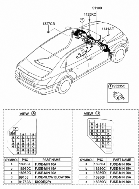 2011 Hyundai Equus Wiring Assembly-Main Diagram for 91110-3N020