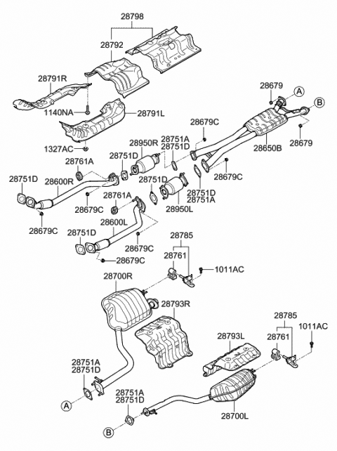 Muffler & Exhaust Pipe - 2013 Hyundai Equus