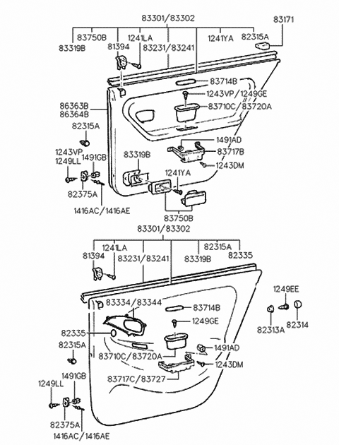 1995 Hyundai Sonata Screw-Tapping Diagram for 12418-05081