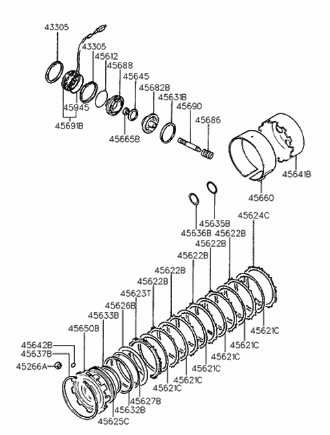 1997 Hyundai Sonata O-Ring Diagram for 45612-38020