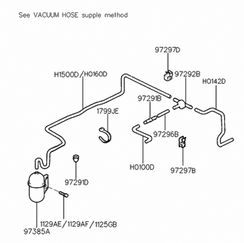 1998 Hyundai Sonata Heater System-Vacuum Hose Diagram