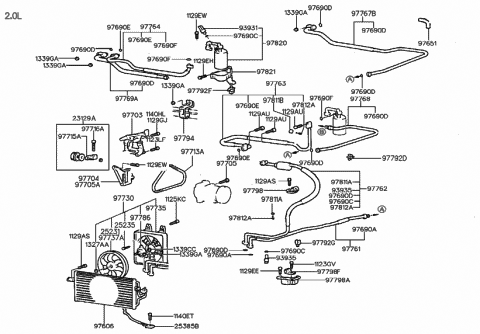 1998 Hyundai Sonata Air conditioning System-Cooler Line Diagram 1