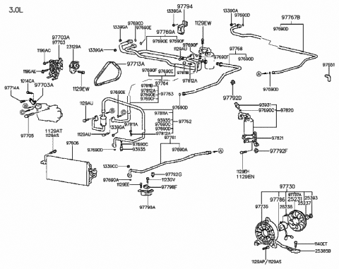 1998 Hyundai Sonata Air conditioning System-Cooler Line Diagram 2