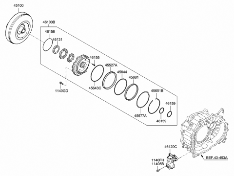 2013 Hyundai Elantra Gear-Oil Pump Driven Diagram for 46151-3B603