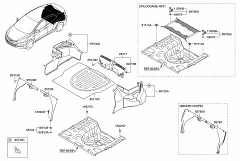 2012 Hyundai Elantra Trim Assembly-Luggage Side LH Diagram for 85730-3X000-RY