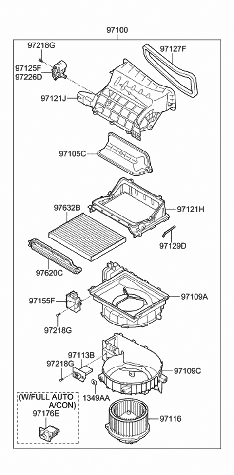 2011 Hyundai Elantra Case-Intake,LH Diagram for 97121-3X100