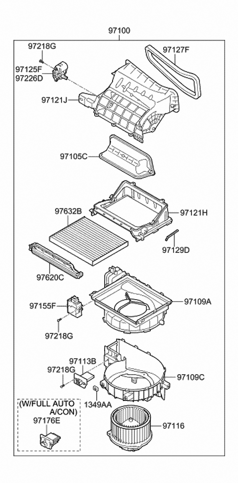 Genuine Hyundai 97111-3X100 Upper Blower Case Genuine Hyundai 97111-3X100 Upper Blower Case