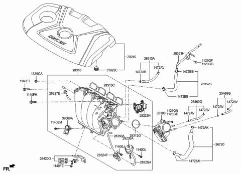 Genuine Hyundai 28310-3F450 Intake Manifold Assembly Genuine Hyundai 28310-3F450 Intake Manifold Assembly
