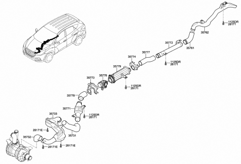 2016 Hyundai Tucson Hose-Exhauster Diagram for 35731-4W000
