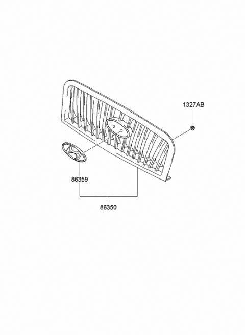 2003 Hyundai Sonata Grille Assembly Diagram for 86350-3D010