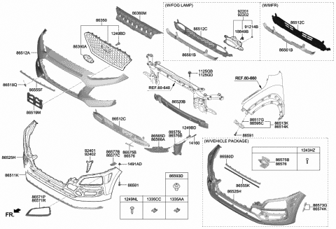 2018 Hyundai Kona Retainer-Tapping Screw Diagram for 86699-1E010