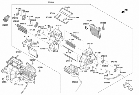 2019 Hyundai Kona Core & Seal Assembly-Heater Diagram for 97138-J9000