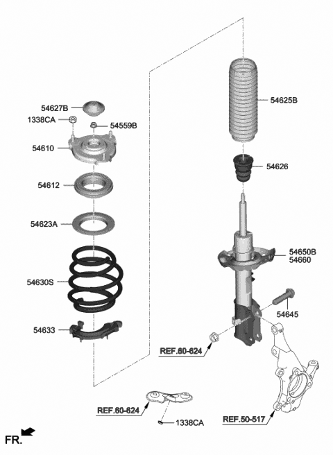 Front Left Genuine Hyundai 54651-29000 Strut Assembly Front Left Genuine Hyundai 54651-29000 Strut Assembly