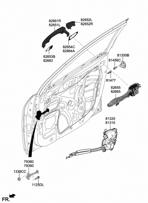 2020 Hyundai Kona Checker Assembly-Front Door,RH Diagram for 79390-J9000