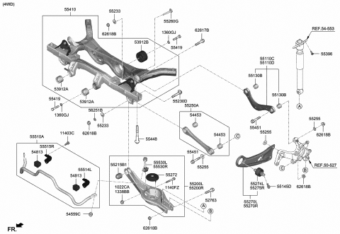 2018 Hyundai Kona Arm Assembly-Rear Trailing Arm,RH Diagram for 55280-J9500