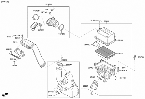 2018 Hyundai Kona Cover-Air Cleaner Diagram for 28111-J9300