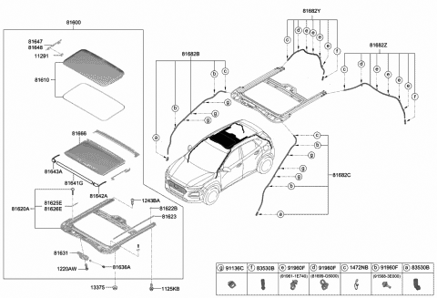 2018 Hyundai Kona Harness Assembly-Sunroof Diagram for 81685-J9000